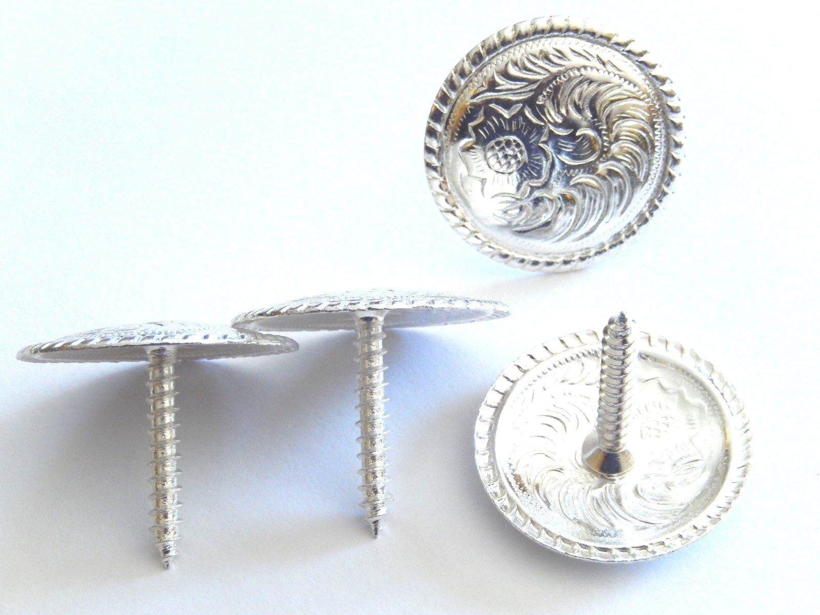 Conchos Argent Brillant Pour Selle Western – Lot De 5, 1-1/2 Pouce, Dos à Vis, Neufs