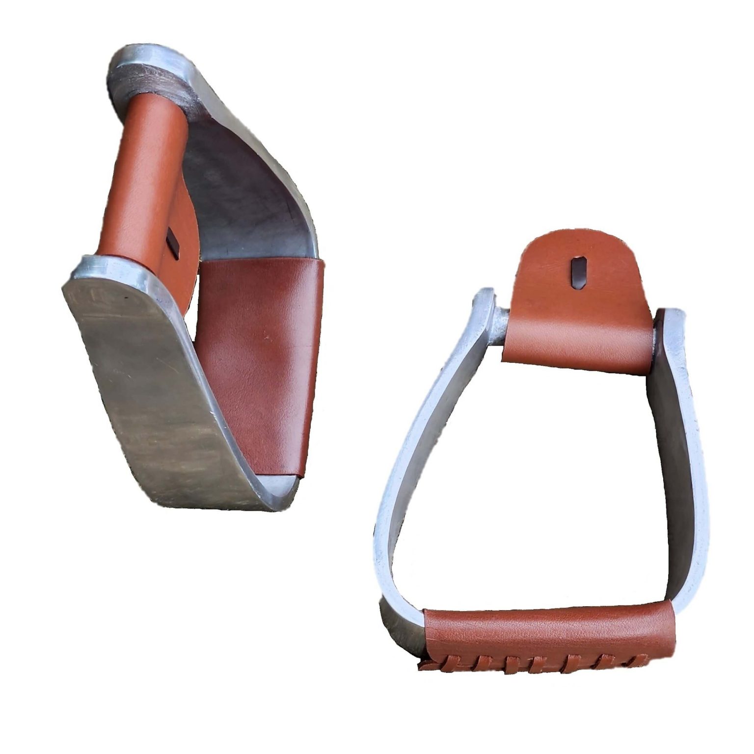 5 1/2" Western Roping Saddle Stirrups Angled Aluminum ⋆ Saddles N Such