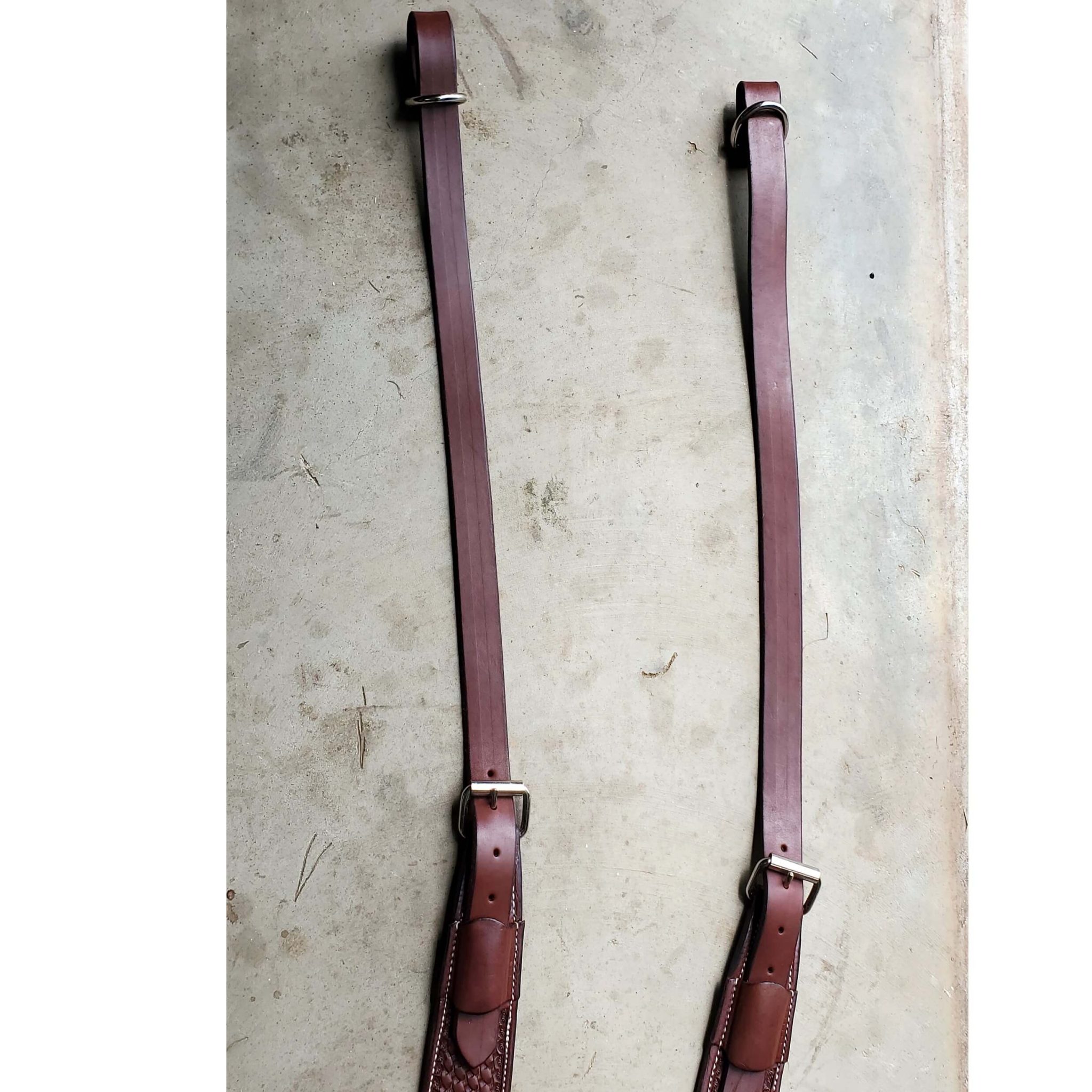 Western Tooled Chocolate Color Horse Pulling Breast Collar with Rawhide ⋆ Saddles N Such SMC