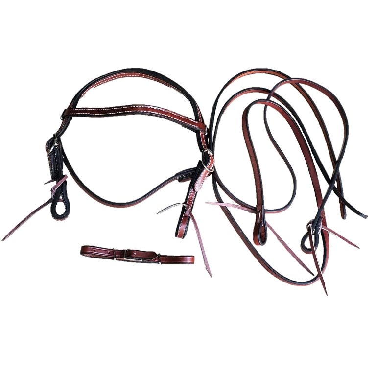 Harness Leather Rear Flank Billet Set Double Stitched Western Saddle ⋆