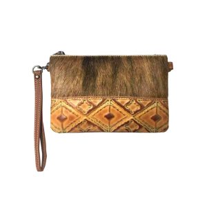 Montana West Hair-On Cowhide Leather Clutch/Crossbody
