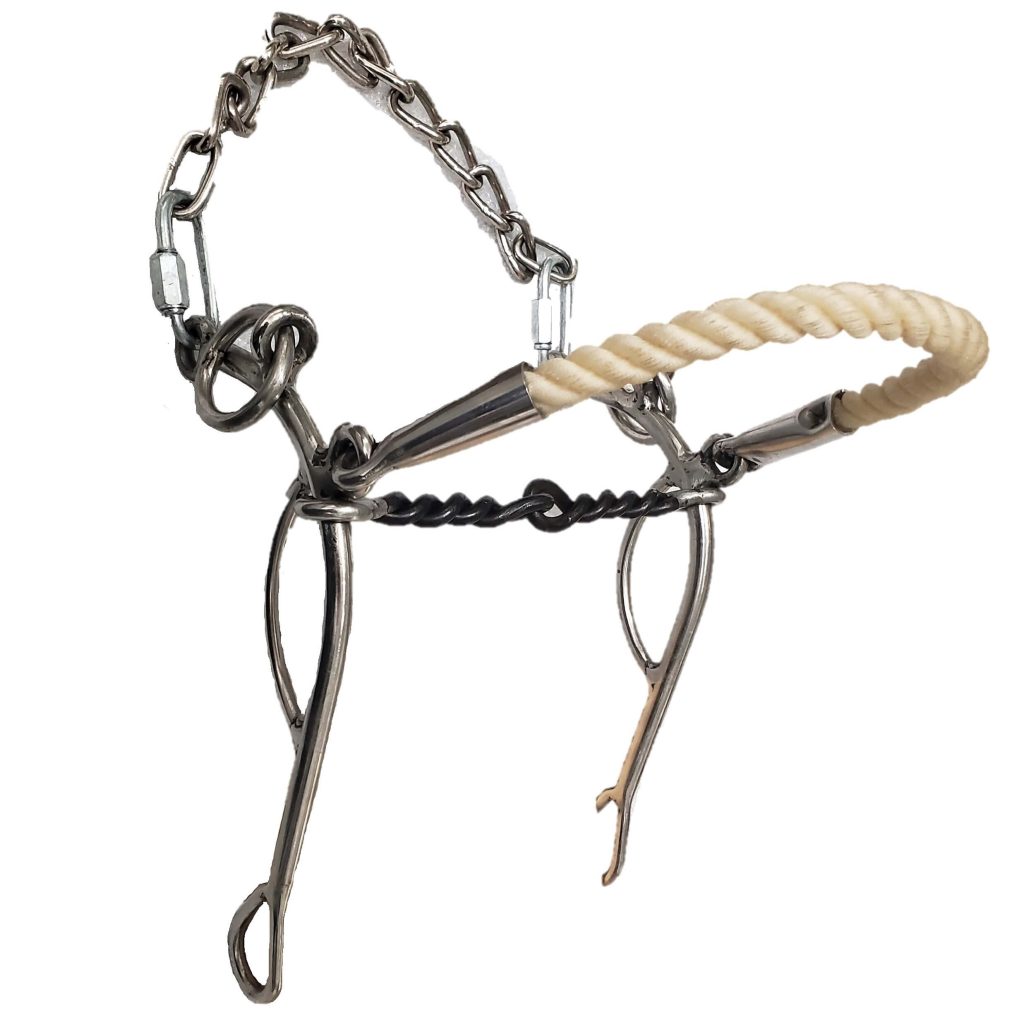 5" Twisted Wire Stainless Steel Rope Nose Combo Hackamore/Gag Bit ⋆