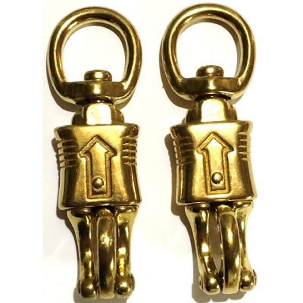 2 Pack Solid Brass Quick Release Panic Snap w/Round Swivel 1" By 41/2