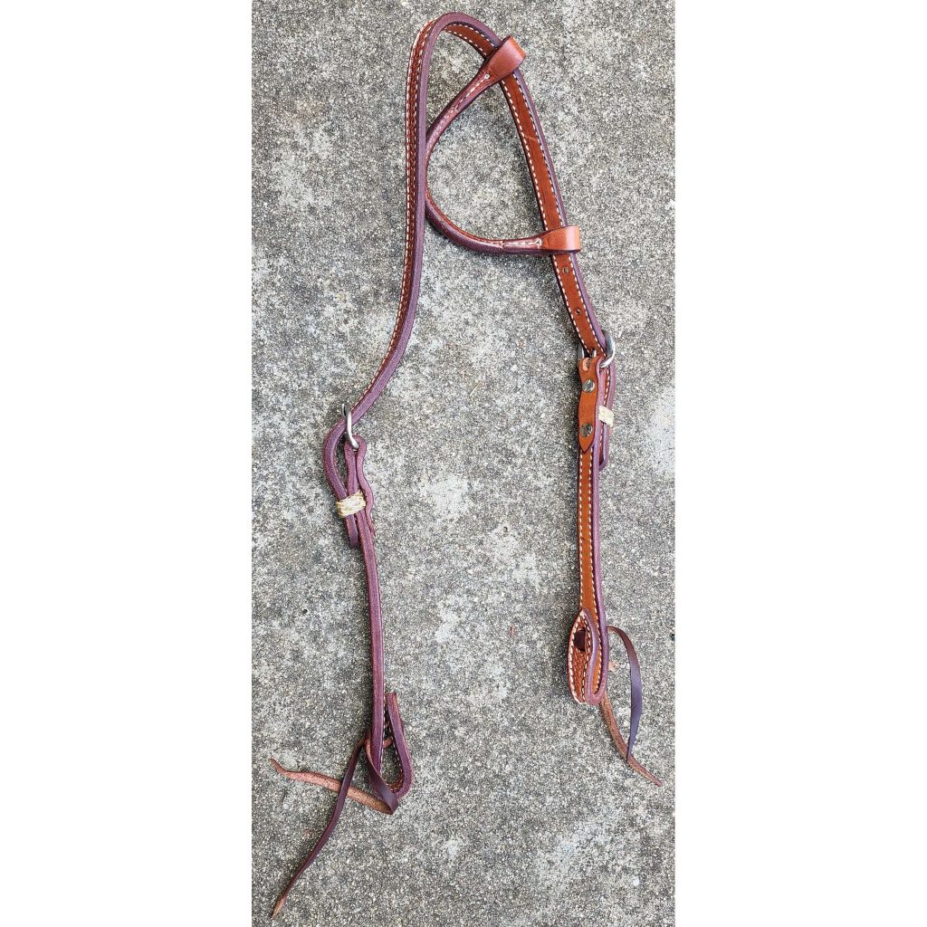New! Black And White Beaded One Eared Bridle