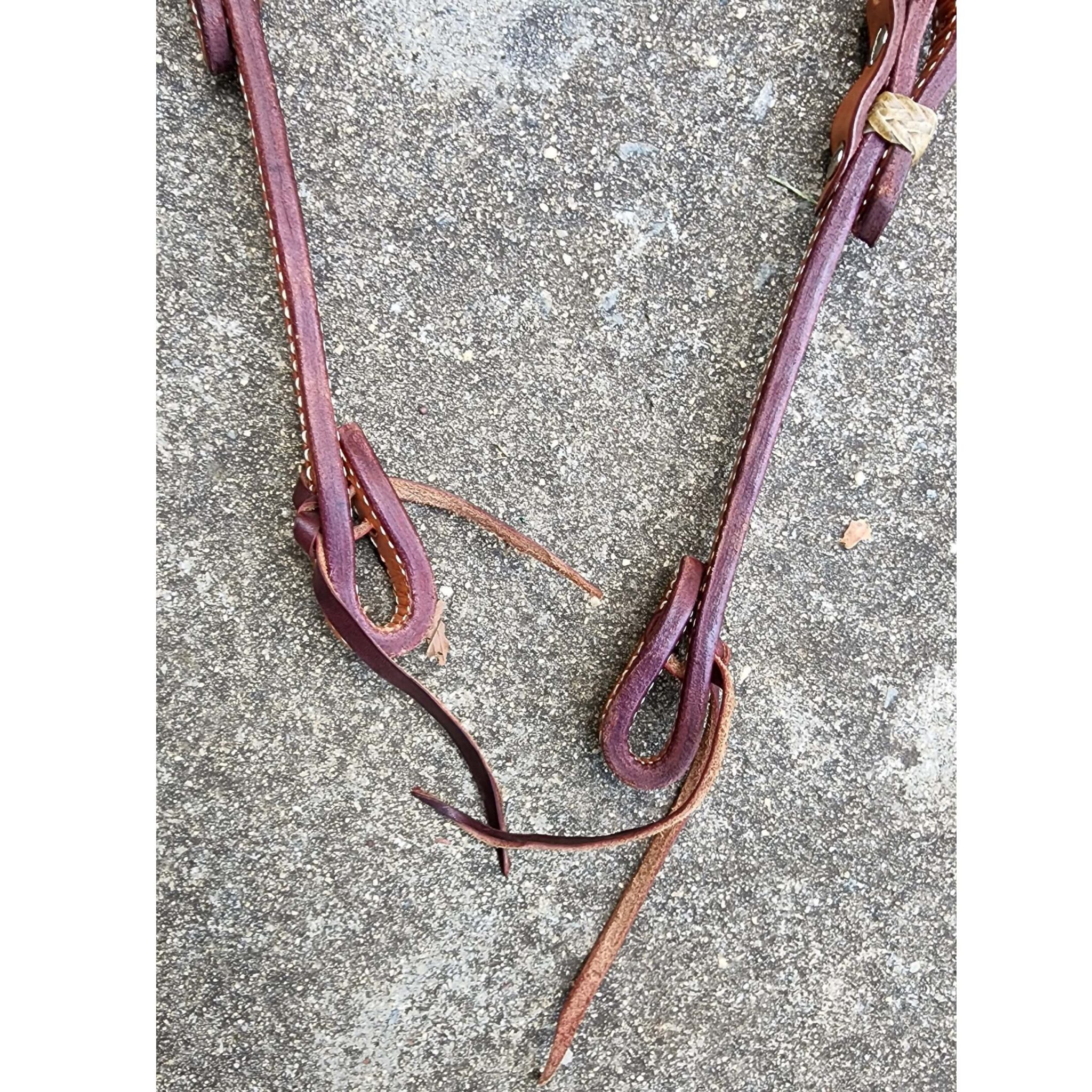 Bride en cuir Western Full Horse taille 1 oreille tan avec