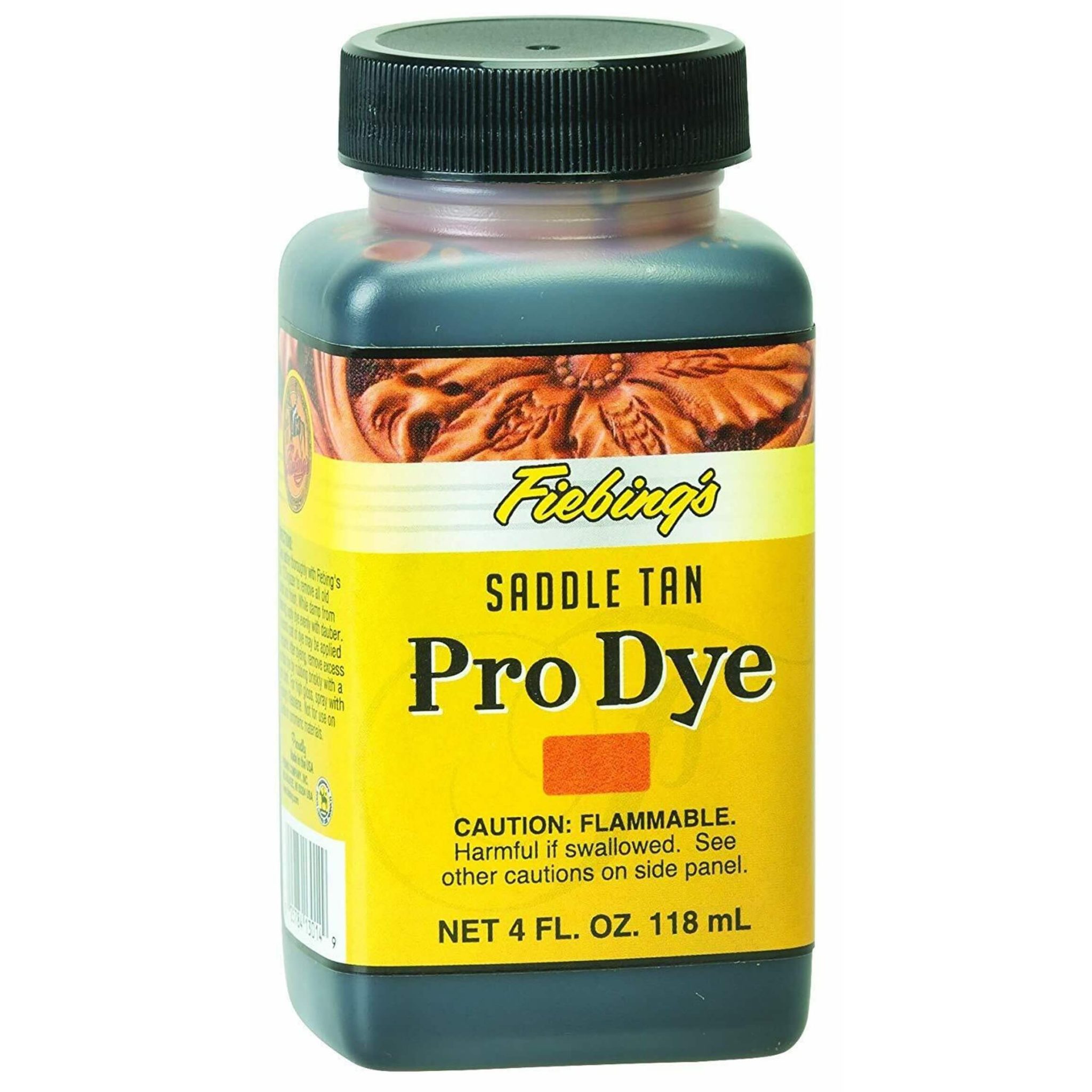 Fiebing's Pro Leather Dye 4 oz. Saddle Tan ⋆ Saddles N Such SMC