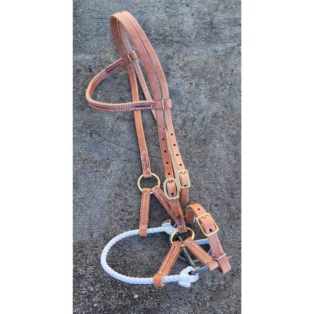 Side Pull Bit Western Horse Leather Headstall Single Rope Side Pull w/Bit ⋆ Saddles N ...