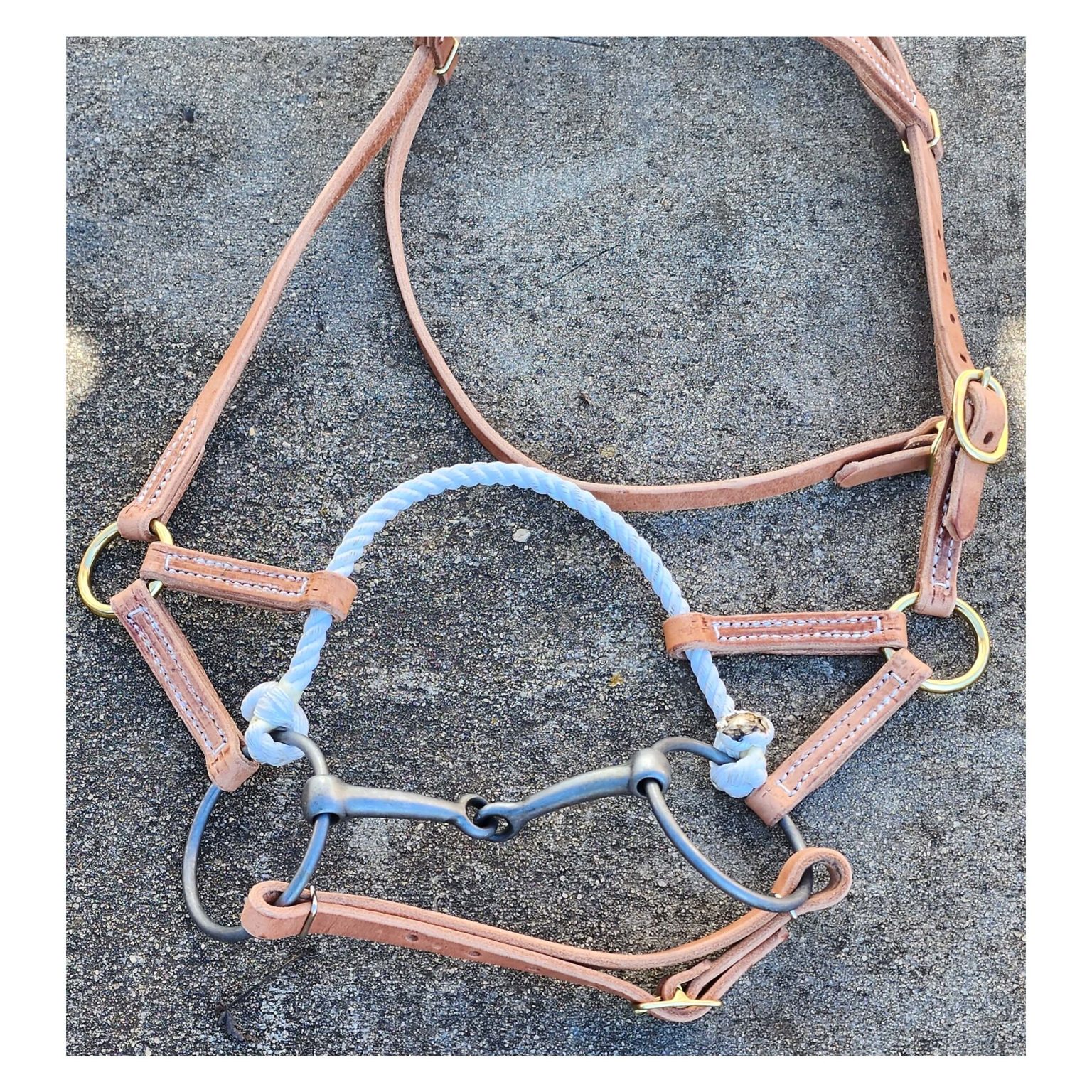 Side Pull Bit Western Horse Leather Headstall Single Rope Side Pull w/Bit ⋆ Saddles N ...