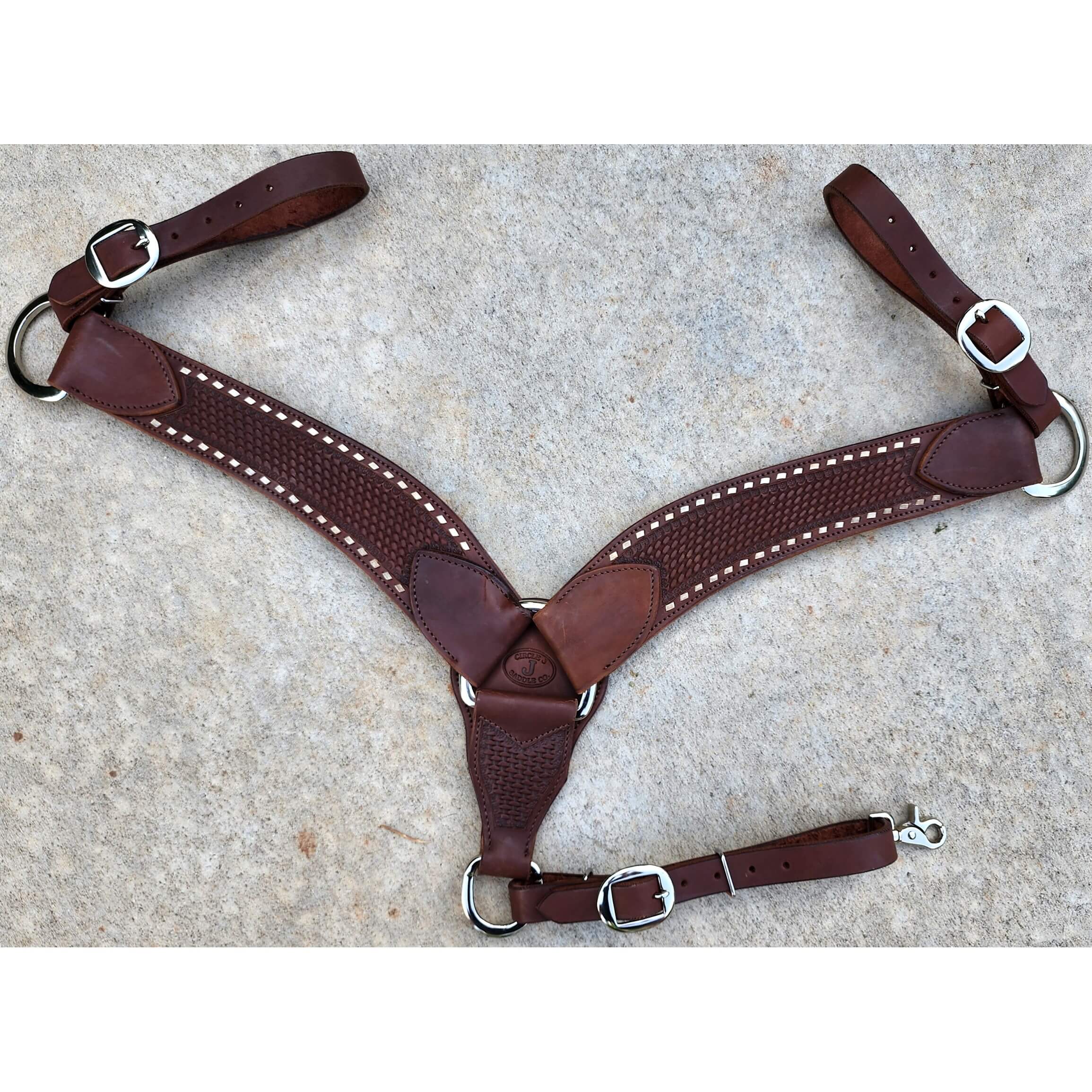 Showman Argentina Cow Leather Floral Tooled Contoured