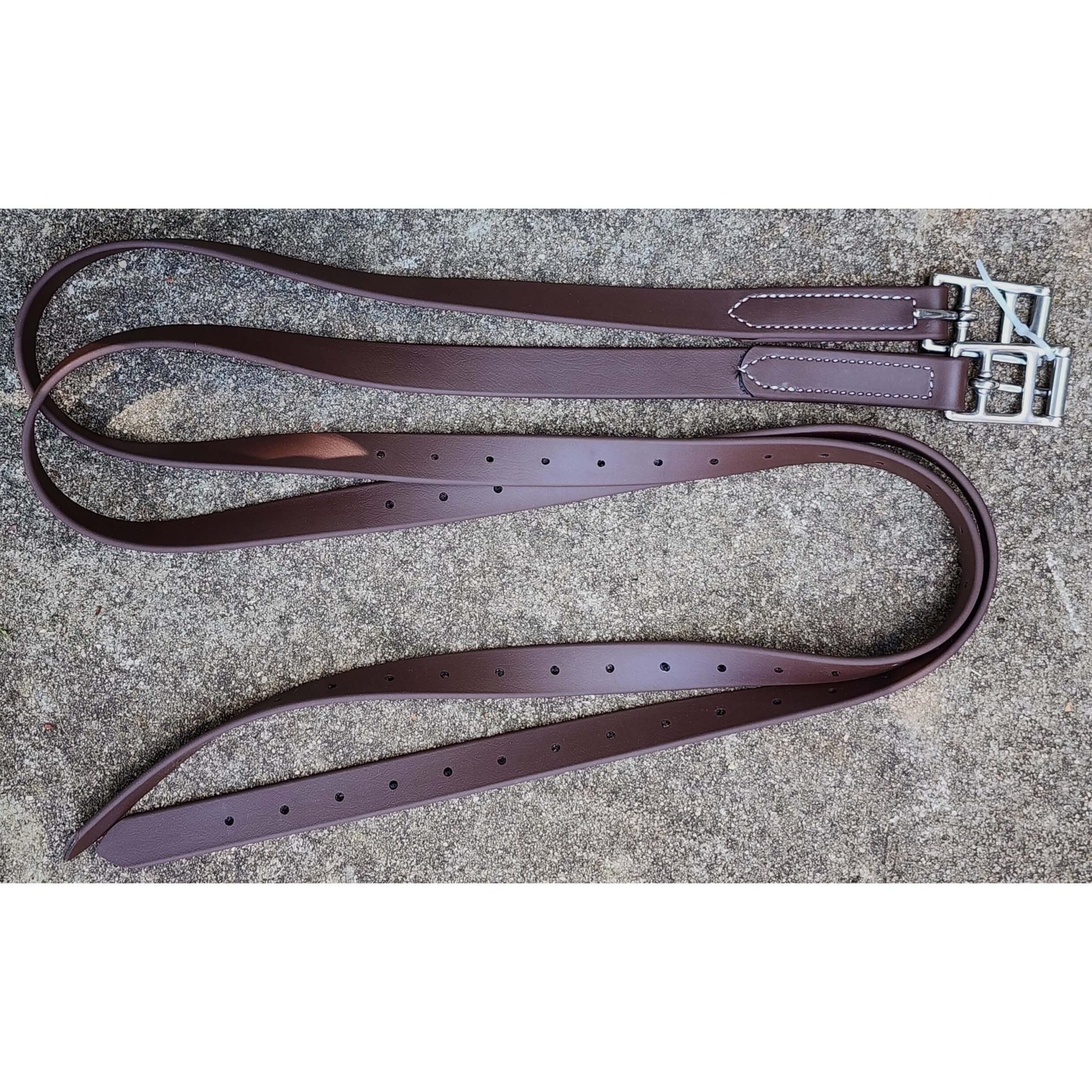 Genuine Leather English Stirrup Leathers With Stainless Steel Buckles - Dressage & Jumping Riding Gear