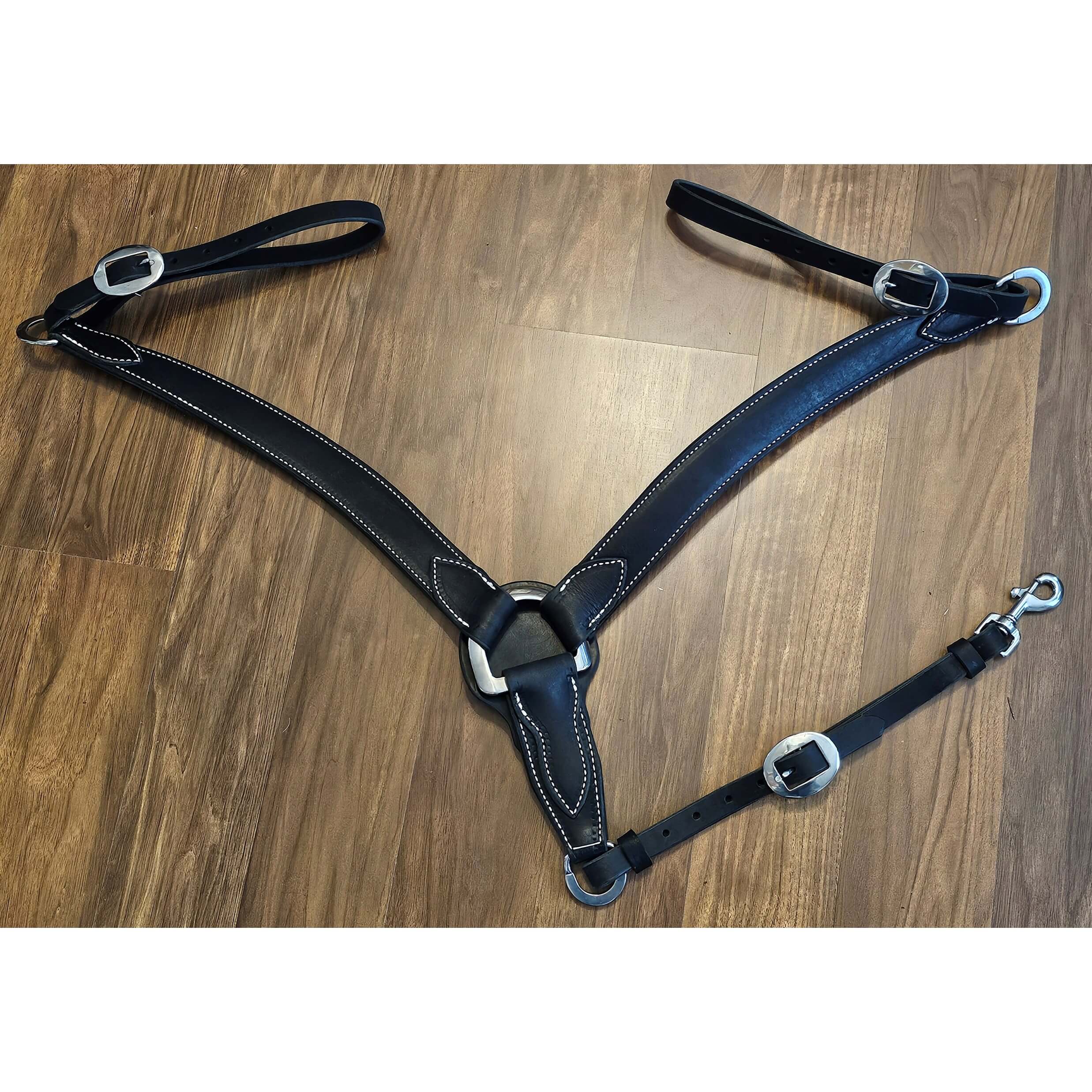 SHOWMAN Pony Western Tack Set – Leather Bridle, Breast Collar & Reins – Medium/Black