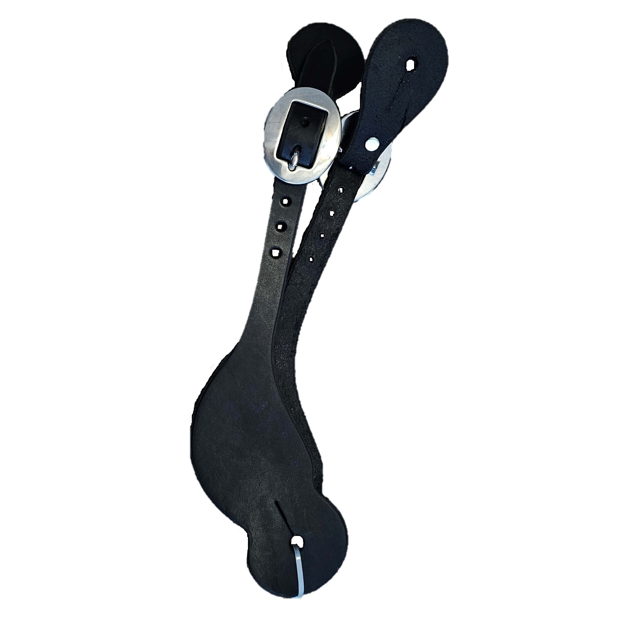 Men’s Black Western Contour Spur Straps w/Stainless Steel Hardware